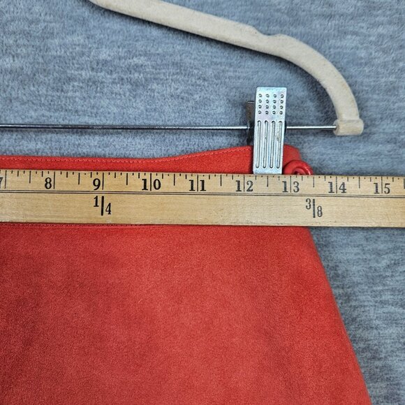 Agnes b skirt Orange Red Mini Artificial Leather Skirt Size 38 Made In Japan - Picture 8 of 9